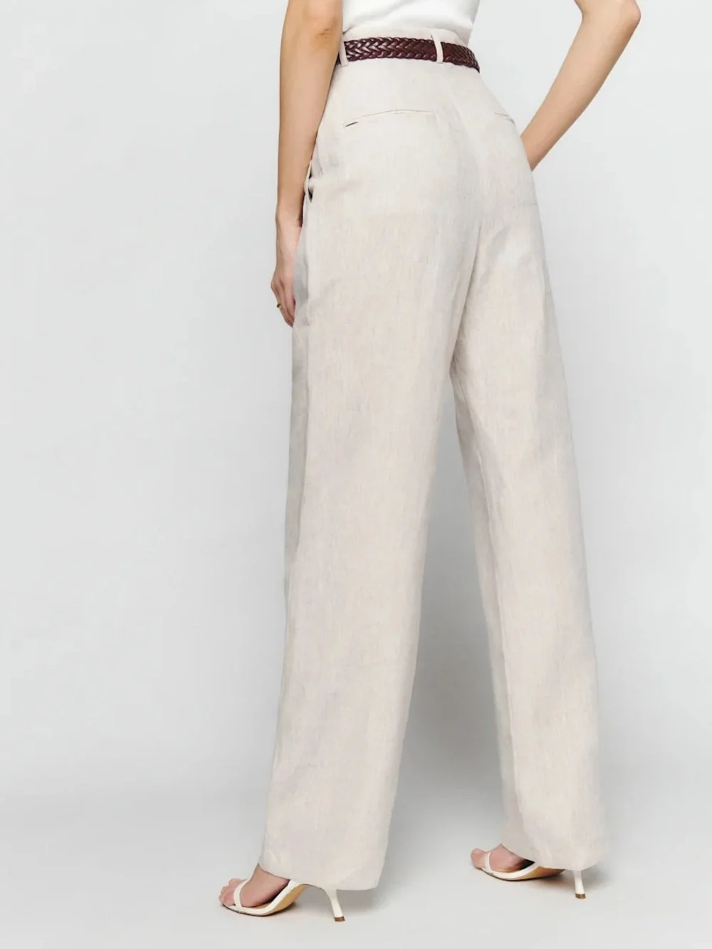 Reformation Mason Linen Pant in Oatmeal Size 0